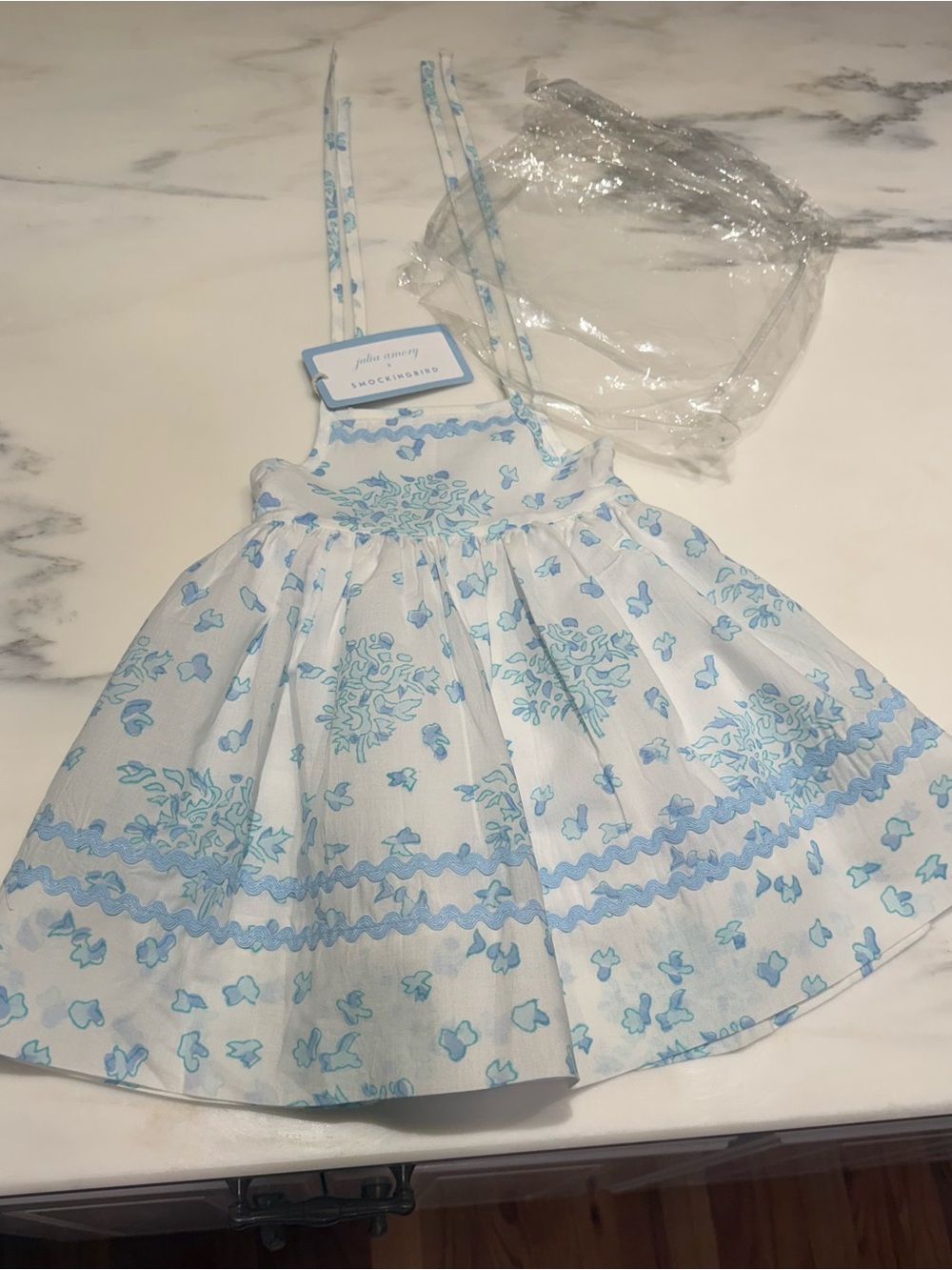 Blue Floral Tie-Shoulder Dress for Girls